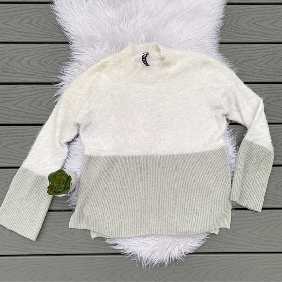 Fuzzy Colorblock Sweater - Picture 1 of 4